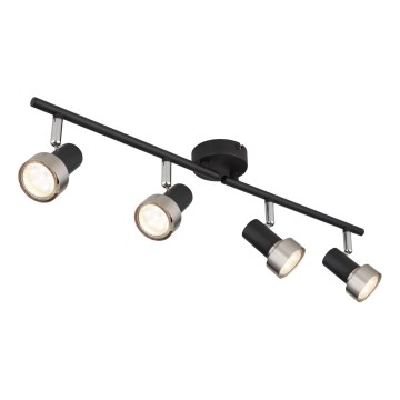 Globo - Foco  4xGU10/25W/230V preto/prateado