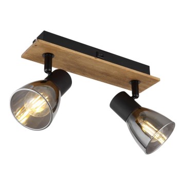 Globo - Foco de parede 2xE14/40W/230V preto/madeira