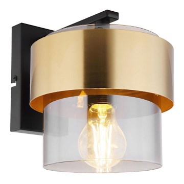 Globo - Iluminação de parede 1xE27/60W/230V preto/latão