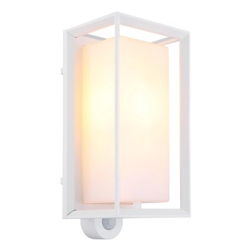 Globo - Iluminação de parede exterior com sensor 1xE27/60W/230V IP44 branco
