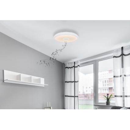 Globo - Iluminação LED RGBW para casa de banho com regulação e altifalante LED/18W/230V 3000-6500K IP44 + comando
