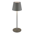 Globo - Lâmpada de mesa exterior LED 3 em 1, recarregável e dimerizável com controlo tátil, 3W/5V, 3000/4000/5000K, IP54, 1800 mAh, cinzento
