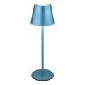 Globo - Lâmpada de mesa exterior tátil, recarregável e regulável 3 em 1 LED/3W/5V 3000/4000/5000K IP54 1800 mAh azul