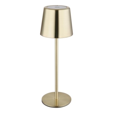 Globo - Lâmpada de Mesa LED Recarregável, Regulável com Controlo Tátil, 2W/3,7V, 3000/4000/6000K, 2200 mAh, Dourada