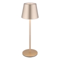 Globo - Lâmpada de mesa LED tátil, recarregável e dimerizável para exterior 3 em 1 LED/3W/5V 3000/4000/5000K IP54 1800 mAh latão