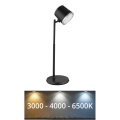 Globo - Lâmpada de mesa tátil LED regulável 4 em 1 LED/6W/3,7V 3000K/4000K/6500K 1500 mAh USB preta
