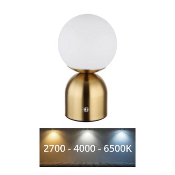 Globo - Lâmpada de mesa tátil LED regulável LED/2,5W/3,7V 2700K/4000K/6500K 1800 mAh USB latão