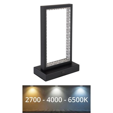 Globo - Lâmpada de mesa tátil LED regulável LED/3W/3,7V 2700K/4000K/6500K 1800 mAh USB preta