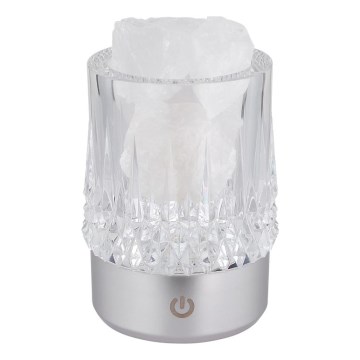 Globo - Lâmpada de mesa tátil regulável LED/1W/5V 3000K 1200 mAh prateada