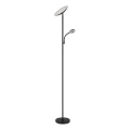 Globo - Lâmpada de pé LED regulável LED/20W/230V+ LED/5W 3000/4000/6500K preta