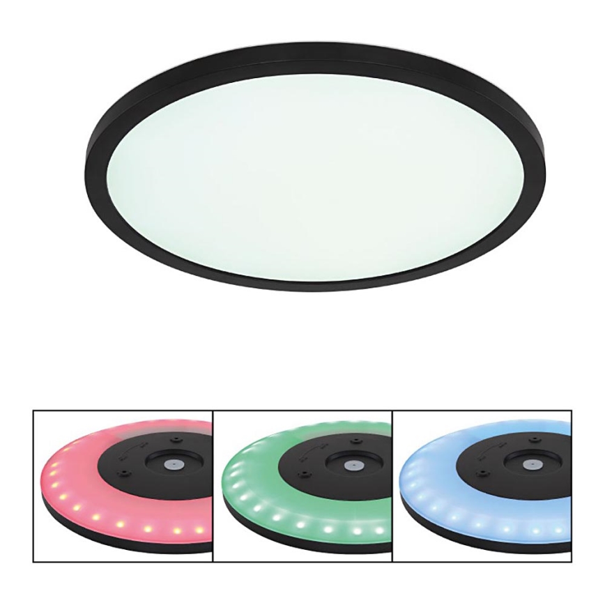 Globo - LED RGB Iluminação de teto para casa de banho com regulação LED/18W/230V 3000-6000K + comando IP44 preto