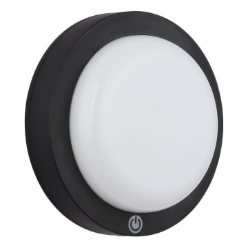 Globo - Luminária de parede tátil recarregável LED/1,2W/3,7V diâmetro 15 cm 1800 mAh preta