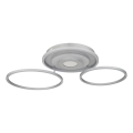 Globo - Luminária de tecto LED dimerizável LED/40W/230V 2700-6500K 57x99,2 cm prateada + controlo remoto