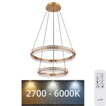 Globo - Lustre de cristal regulável em LED com cabo LED/78W/230V 2700K-6000K + controlo remoto