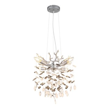 Globo - Lustre pendente com cabo 4xE14/40W/230V prateado