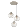 Globo - Lustre suspenso com cabo 3xE27/40W/230V bege