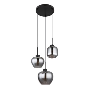 Globo - Lustre suspenso com cabo 3xE27/40W/230V preto