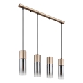 Globo - Lustre suspenso com cabo 4xE27/25W/230V bronze