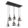 Globo - Lustre suspenso com cabo 6xE27/6W/230V preto/vidro fumado