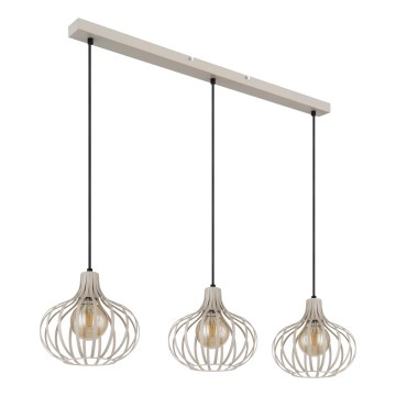Globo - Lustre suspenso em cabo 3xE27/40W/230V bege
