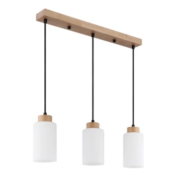 Globo - Lustre suspenso em cabo 3xE27/60W/230V bege/branco