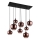 Globo - Lustre suspenso em cabo 8xE27/40W/230V, acabamento em cobre