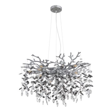 Globo - Lustre suspenso por cabo 10xE14/40W/230V prateado