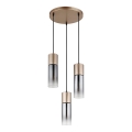 Globo - Lustre suspenso por cabo 3xE27/25W/230V bronze Ø 30 cm