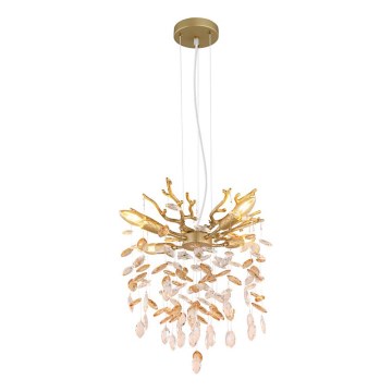 Globo - Lustre suspenso por cabo 4xE14/40W/230V dourado