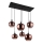 Globo - Lustre suspenso por cabo 6xE27/40W/230V, acabamento cobre