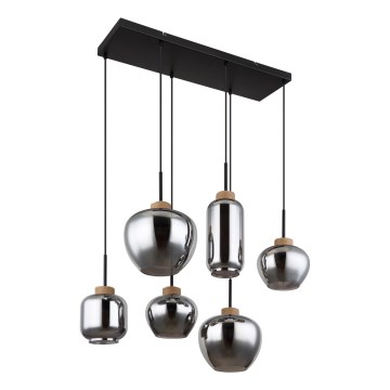 Globo - Lustre suspenso por cabo 6xE27/40W/230V preto