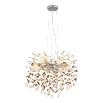 Globo - Lustre suspenso por cabo 8xE14/40W/230V prateado