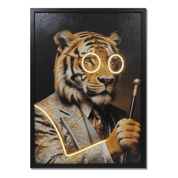 Globo - Quadro decorativo iluminado por LED recarregável LED/5W/5V 1000 mAh tigre