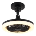 Globo - Ventilador de tecto LED dimerizável LED/20W/230V 3000-6500K preto + comando remoto