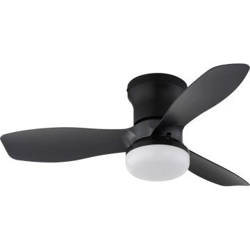 Globo - Ventilador de teto dimerizável LED/15W/230V 2700-6500K preto + controlo remoto