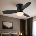 Globo - Ventilador de teto LED regulável/15W/230V 2700-6500K preto + controlo remoto
