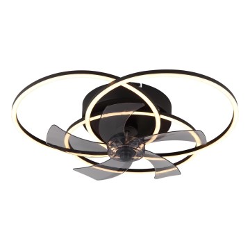 Globo - Ventilador de teto LED regulável LED/40W/230V 3000-6500K preto + controlo remoto