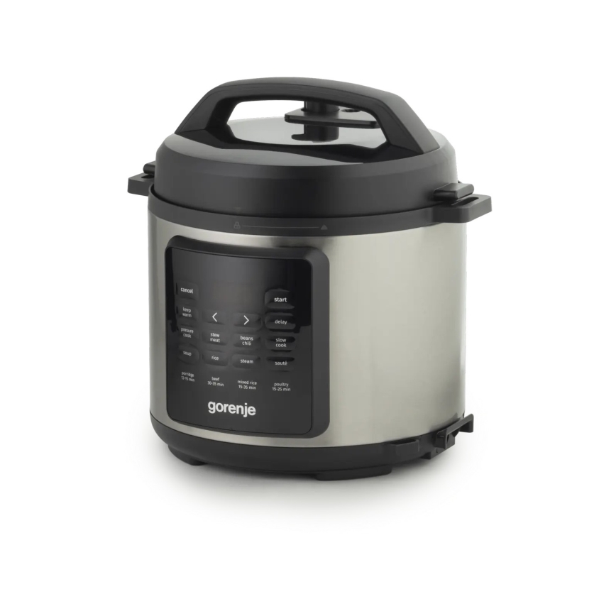 GORENJE GMC6SBK - Panela elétrica multifunções 6 L 8 em 1 1000 W/230 V inox