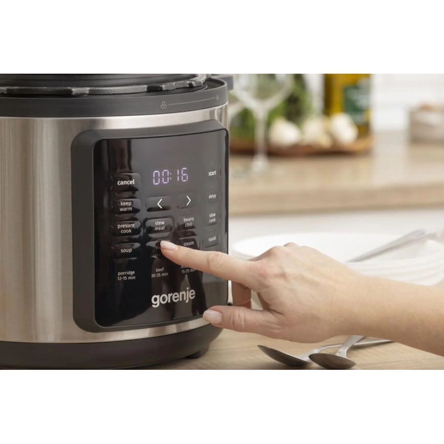 GORENJE GMC6SBK - Panela elétrica multifunções 6 L 8 em 1 1000 W/230 V inox