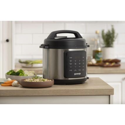 GORENJE GMC6SBK - Panela elétrica multifunções 6 L 8 em 1 1000 W/230 V inox