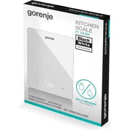 GORENJE KT10LBW - Balança de cozinha digital 3xAAA branca