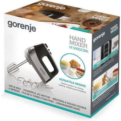 GORENJE M500DCBK - Batedeira de mão 500W/230V preto/cinzento