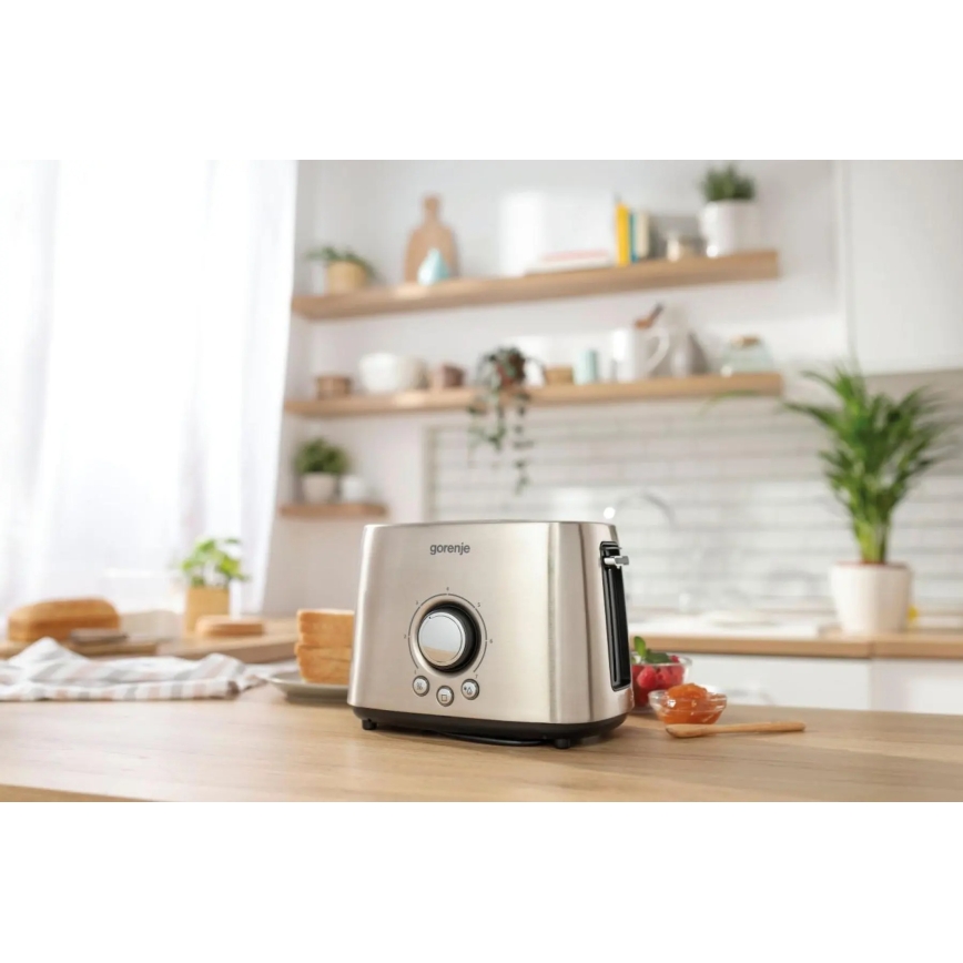 GORENJE T1000E - Torradeira para 2 fatias com grelha, 1000W/230V, inox