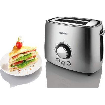GORENJE T1000E - Torradeira para 2 fatias com grelha, 1000W/230V, inox