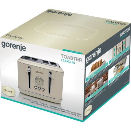 GORENJE T2300CLIN - Torradeira de quatro fatias 1150W/230V bege