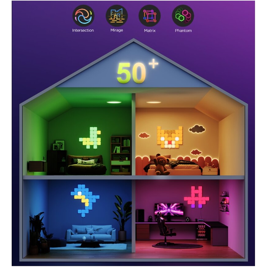 Govee - 10x Painel mini RGBIC inteligente Wi-Fi