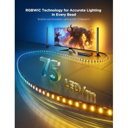 Govee - AI Sync Box Kit 2 kit inteligente de iluminação para PC 27-34 + painéis LED Wi-Fi