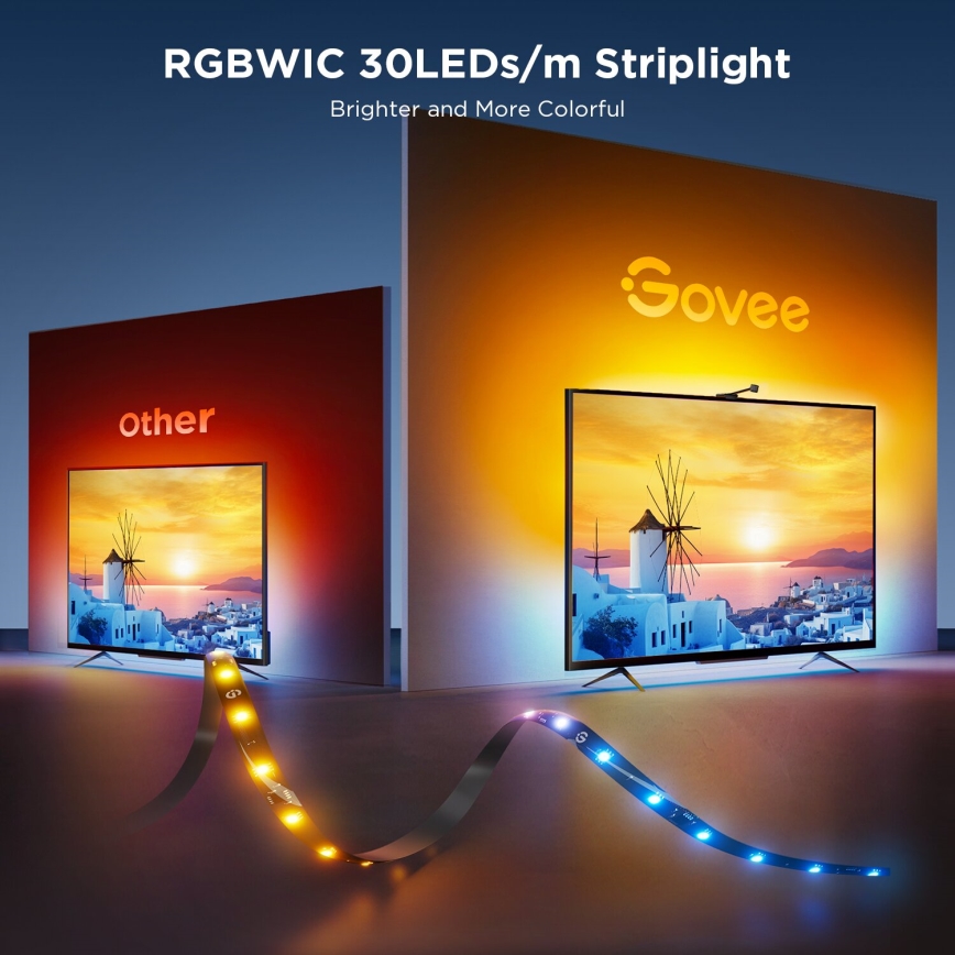 Govee - Backlight 3S Netflix TV 55-65 SMART LED retroiluminação RGBICW Wi-Fi + comando