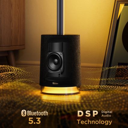 Govee - Candeeiro de chão LED com regulação e colunas Pro RGBICWW 2200-6500K Wi-Fi + comando