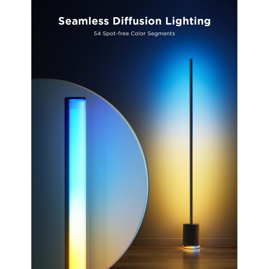 Govee - Candeeiro de chão LED com regulação e colunas Pro RGBICWW 2200-6500K Wi-Fi + comando